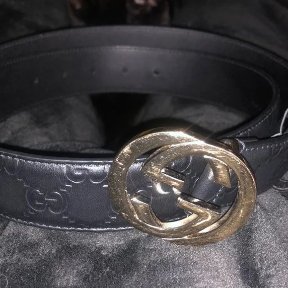 Gold black gucci belt outlet
